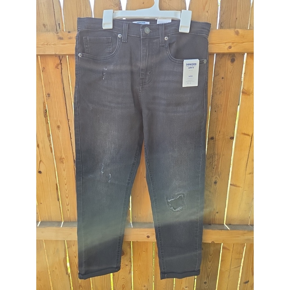Levi's Denizen Boys' Size 16 Taper Leg Super Flex Adjustable Waist Black‎ Jeans